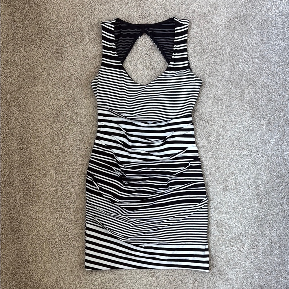 Nicole Miller Black & White Striped Dress